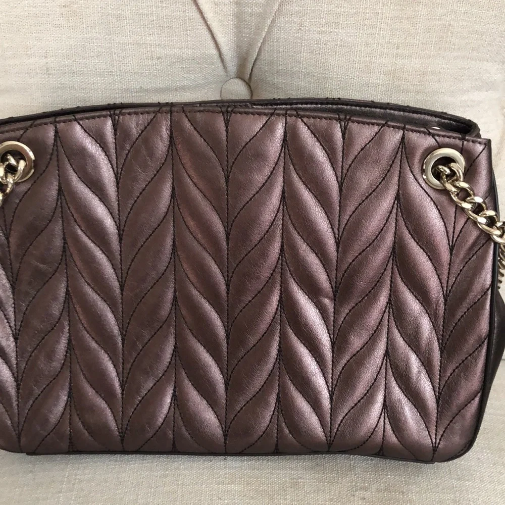Beautiful bronze Kate Spade purse with gold chain handle - Picture 6 of 14